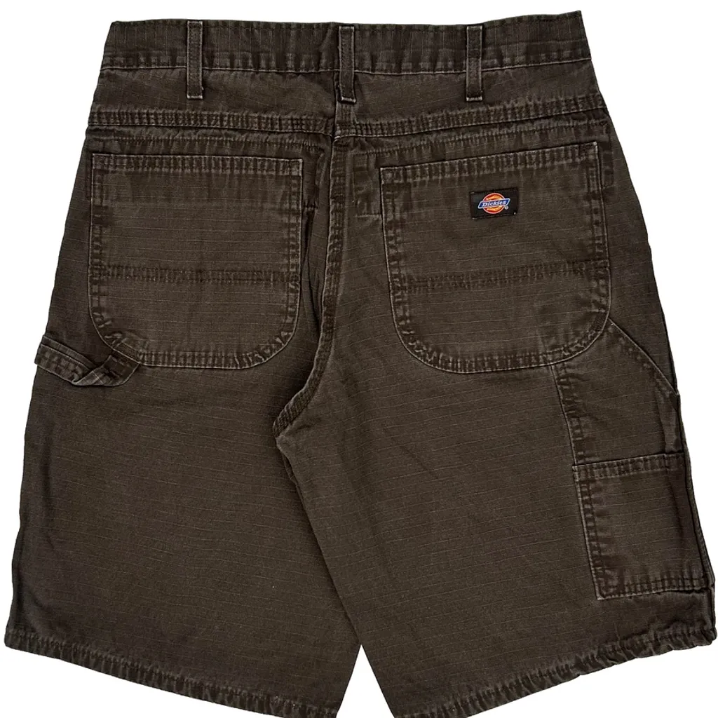 Dickies Baggy Carpenter Shorts - 32W 9L Brown Cotton - Image 9