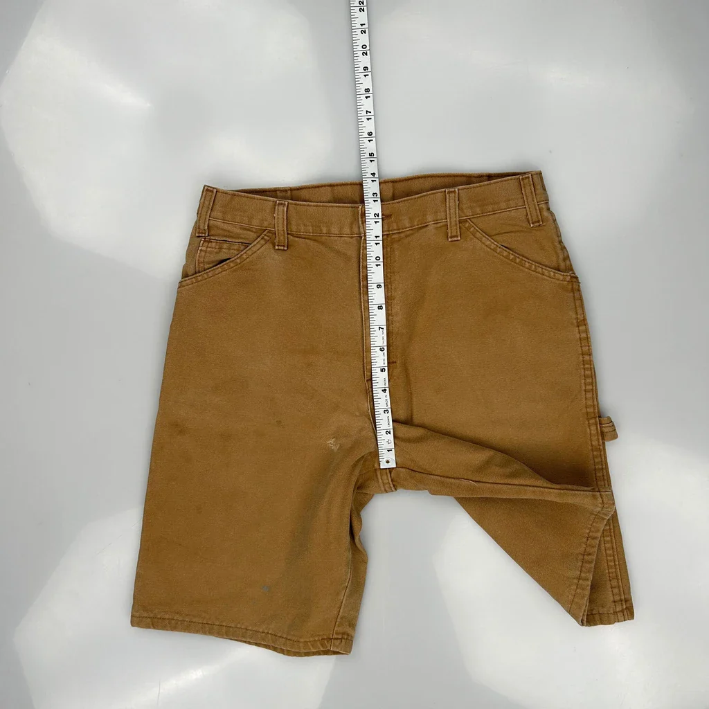 Dickies Baggy Carpenter Shorts - 33W 10L Brown Cotton - Image 4