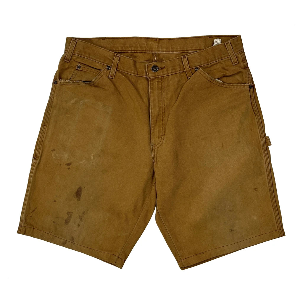 Dickies Carpenter Shorts - 34W 11L Brown Cotton - Image 2