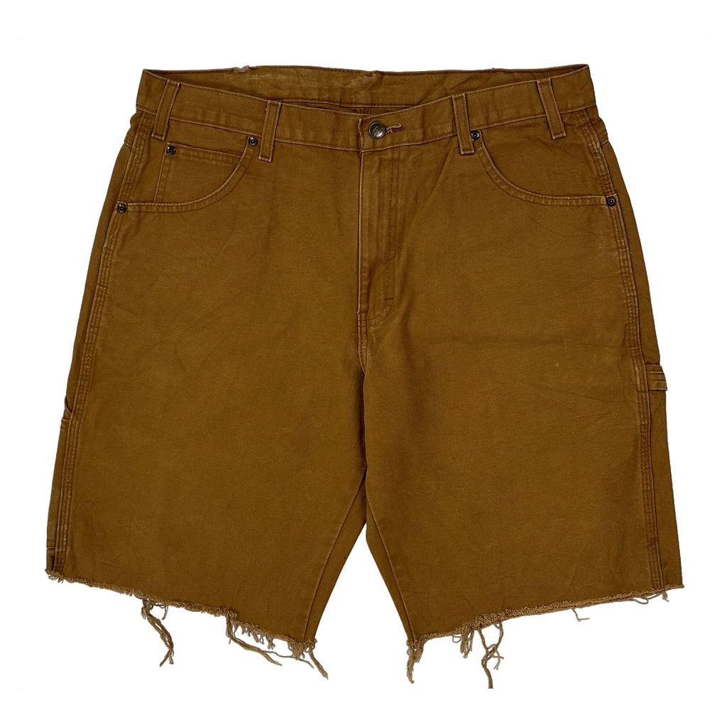 Dickies Carpenter Shorts - 34W 11L Brown Cotton - Image 2