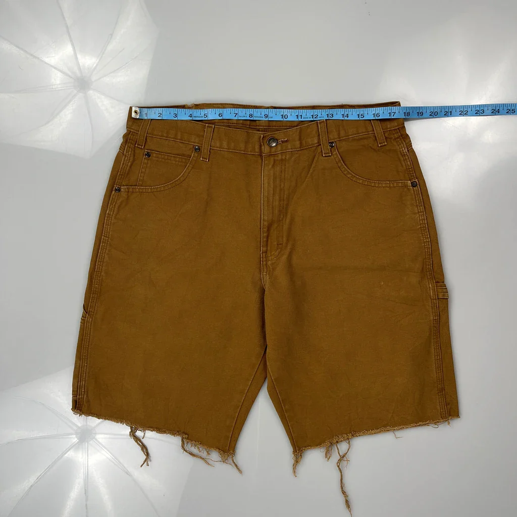 Dickies Carpenter Shorts - 34W 11L Brown Cotton - Image 3