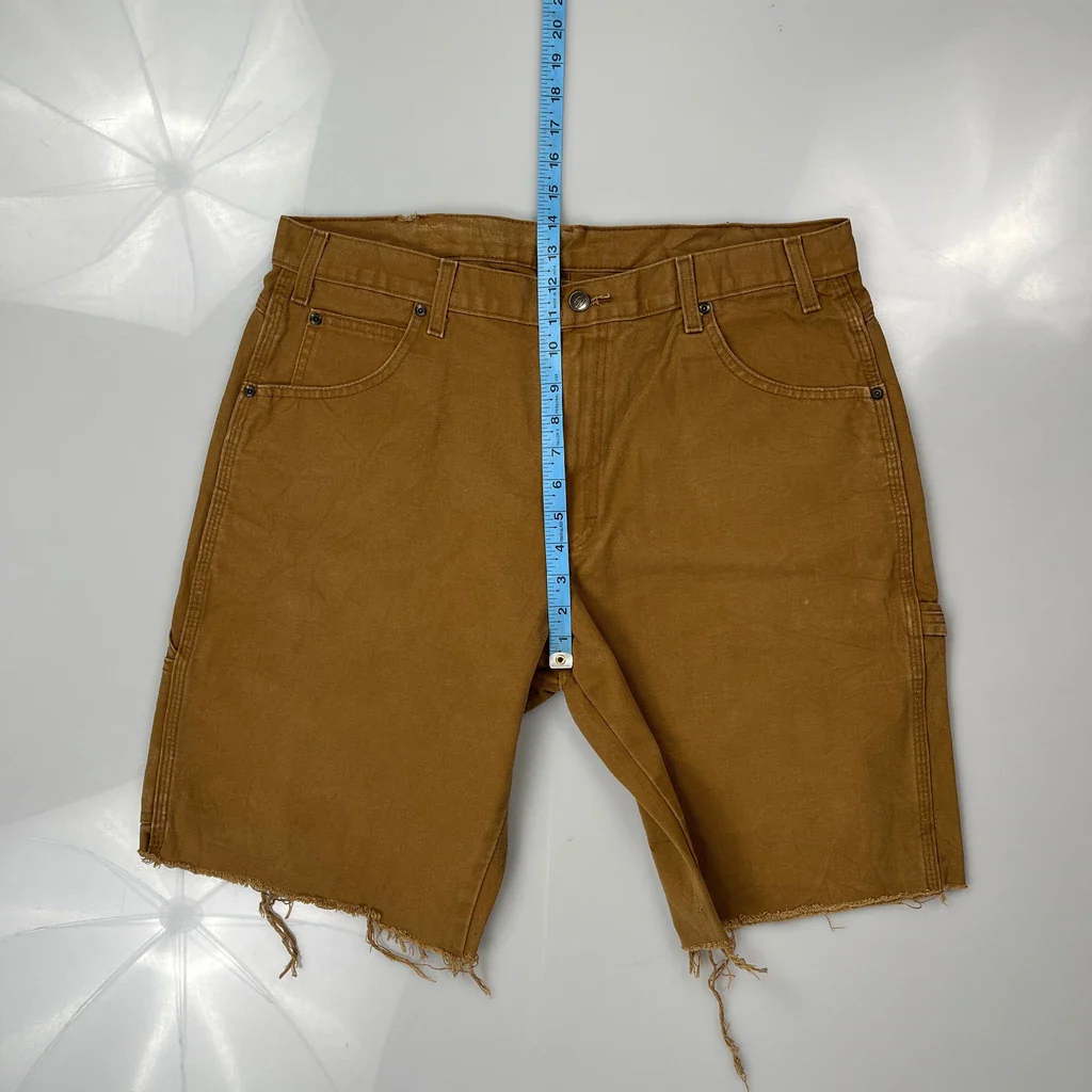 Dickies Carpenter Shorts - 34W 11L Brown Cotton - Image 4