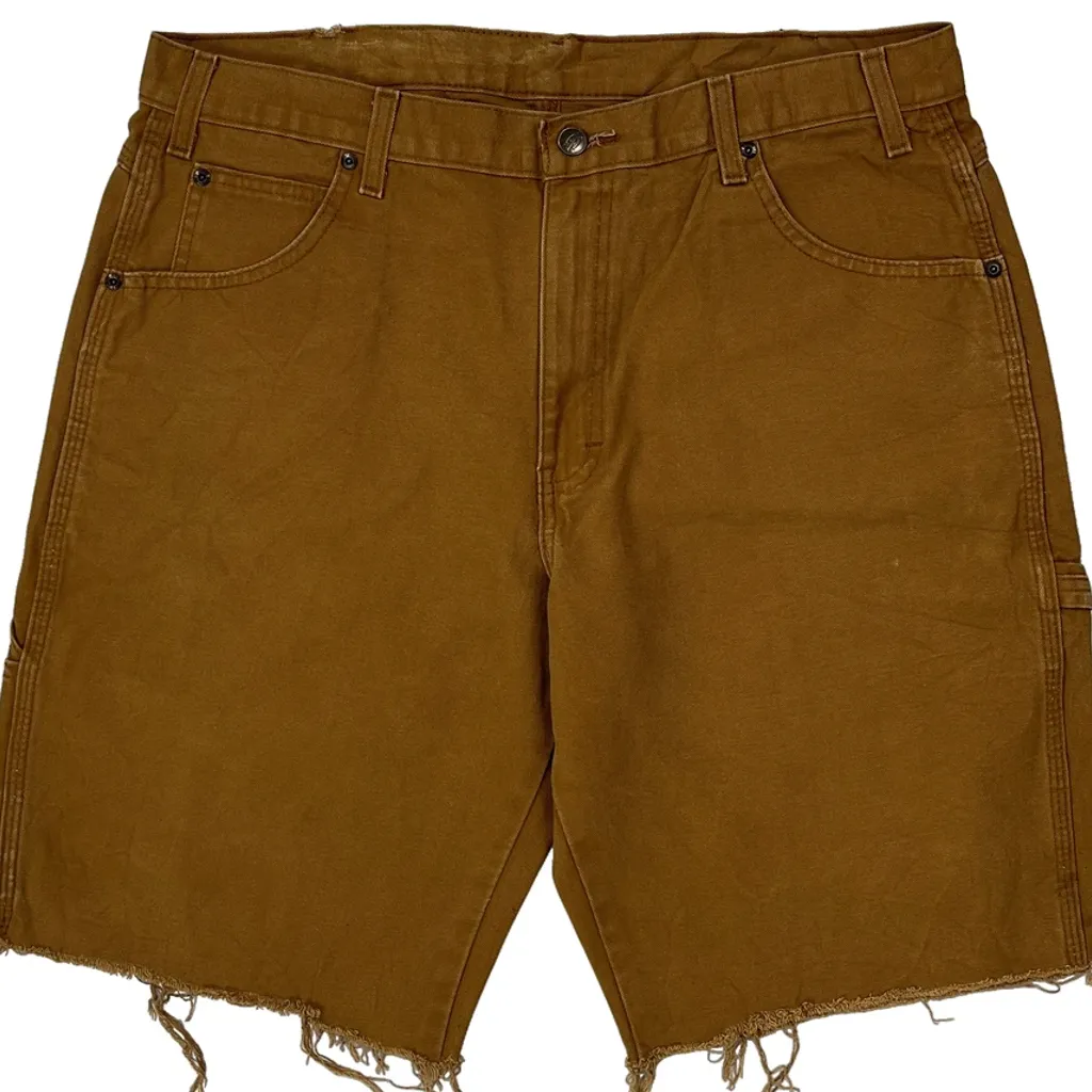 Dickies Carpenter Shorts - 34W 11L Brown Cotton - Image 8