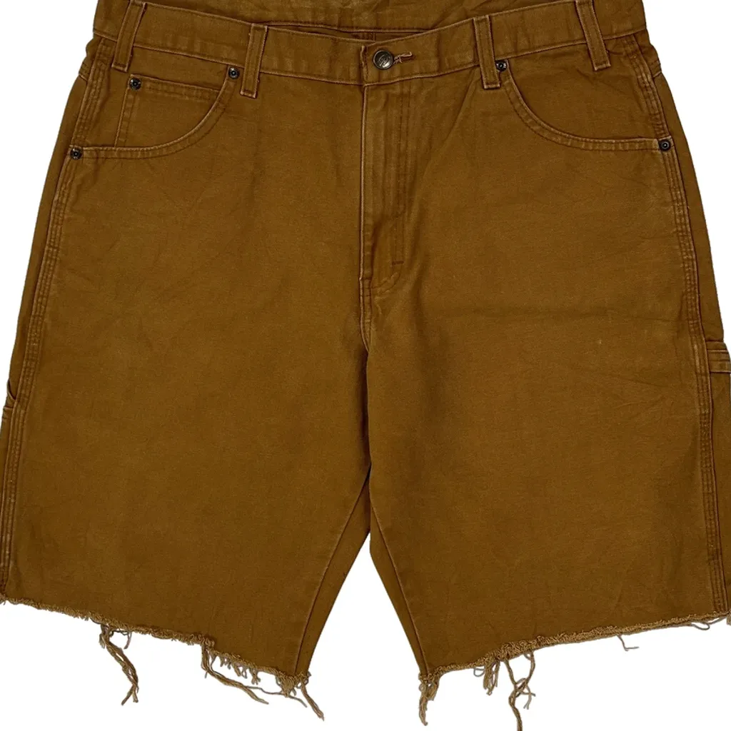 Dickies Carpenter Shorts - 34W 11L Brown Cotton - Image 9