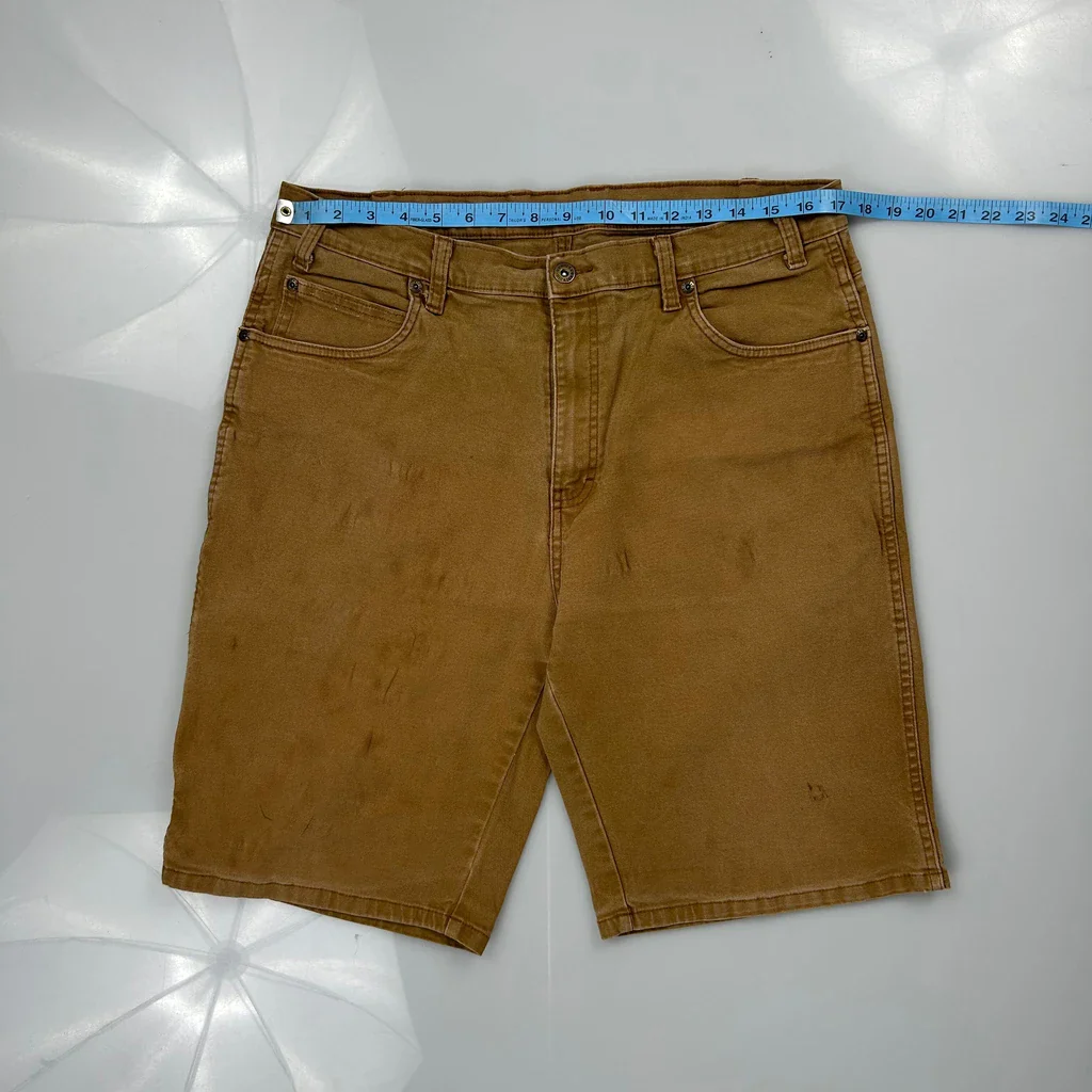 Dickies Carpenter Shorts - 34W 11L Brown Cotton - Image 3