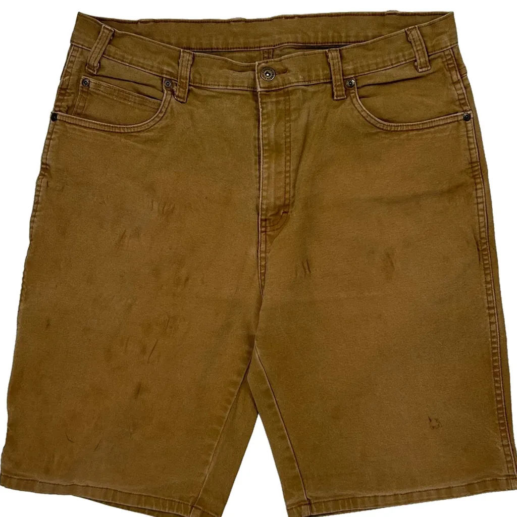 Dickies Carpenter Shorts - 34W 11L Brown Cotton - Image 8