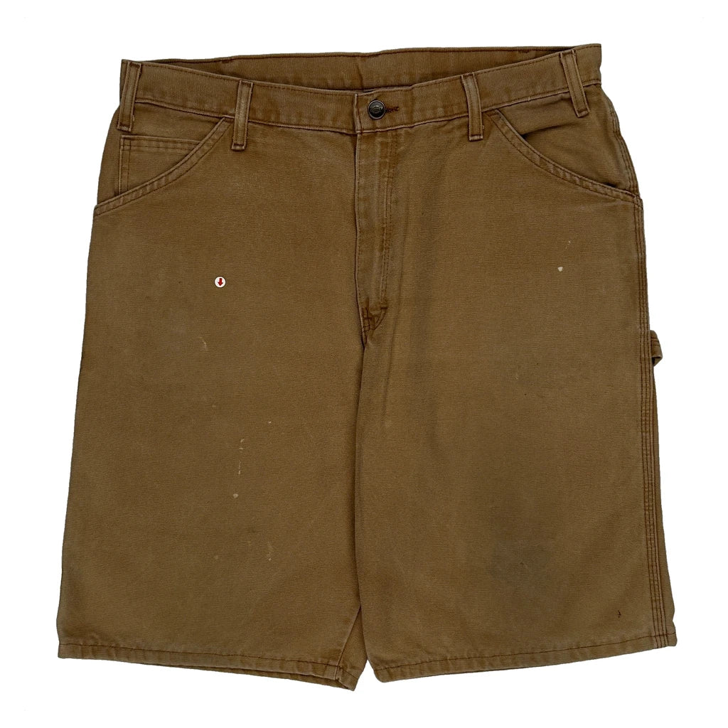 Dickies Carpenter Shorts - 34W 11L Brown Cotton - Image 2