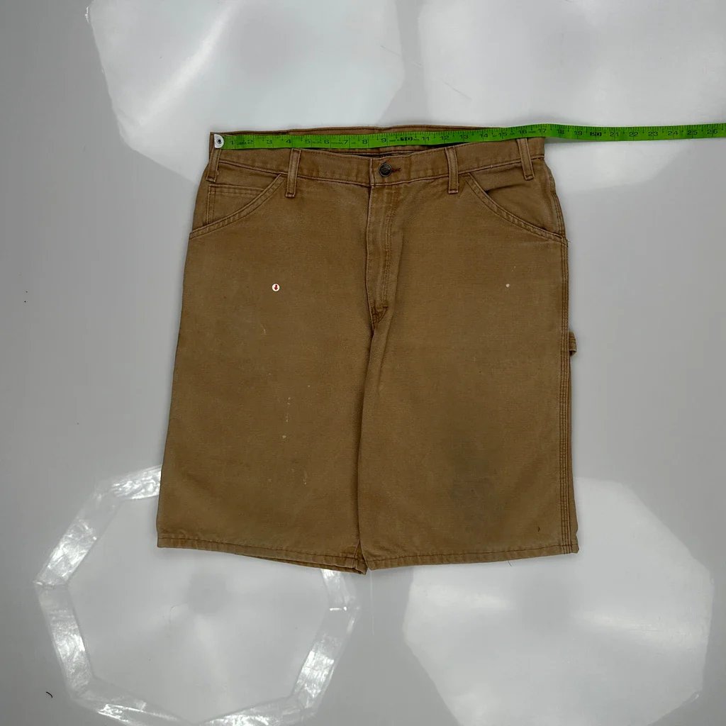 Dickies Carpenter Shorts - 34W 11L Brown Cotton - Image 4