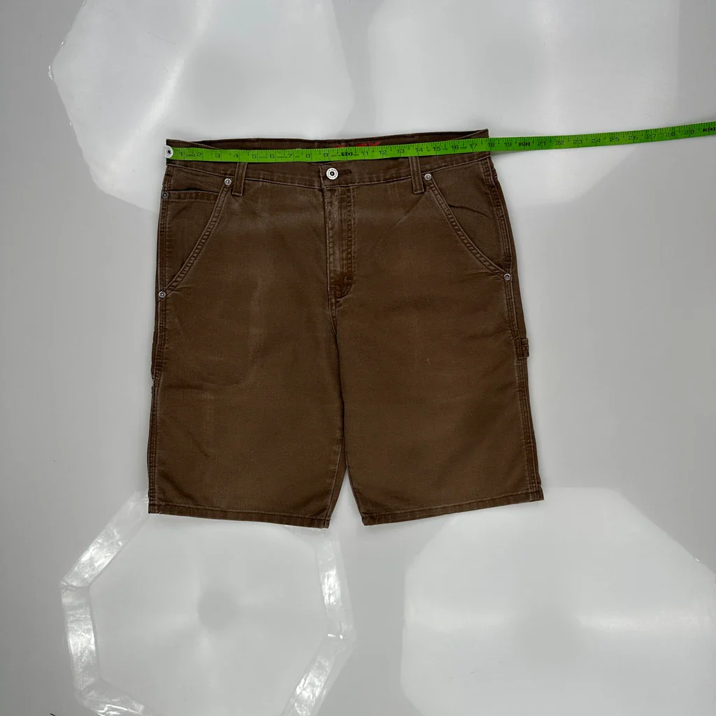 Dickies Baggy Carpenter Shorts - 35W 10L Brown Cotton Blend - Image 3