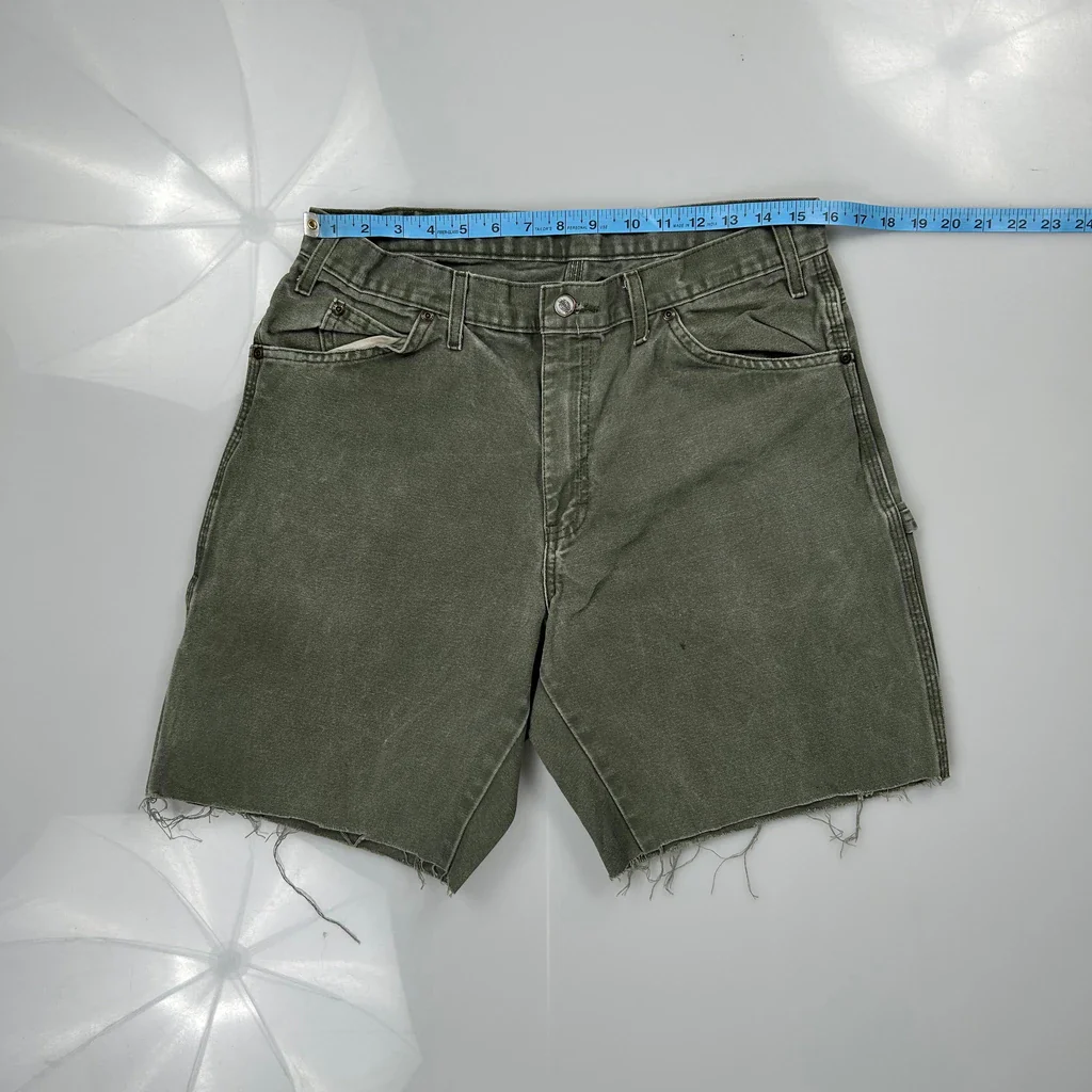 Dickies Carpenter Shorts - 31W 10L Green Cotton - Image 3