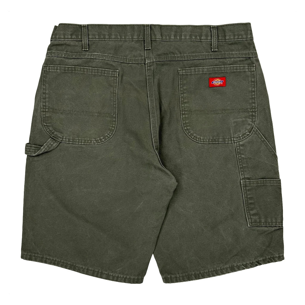 Dickies Baggy Carpenter Shorts - 36W 10L Green Cotton