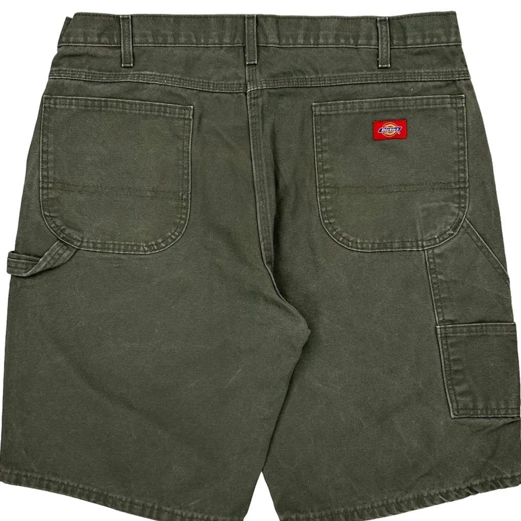 Dickies Baggy Carpenter Shorts - 36W 10L Green Cotton - Image 7