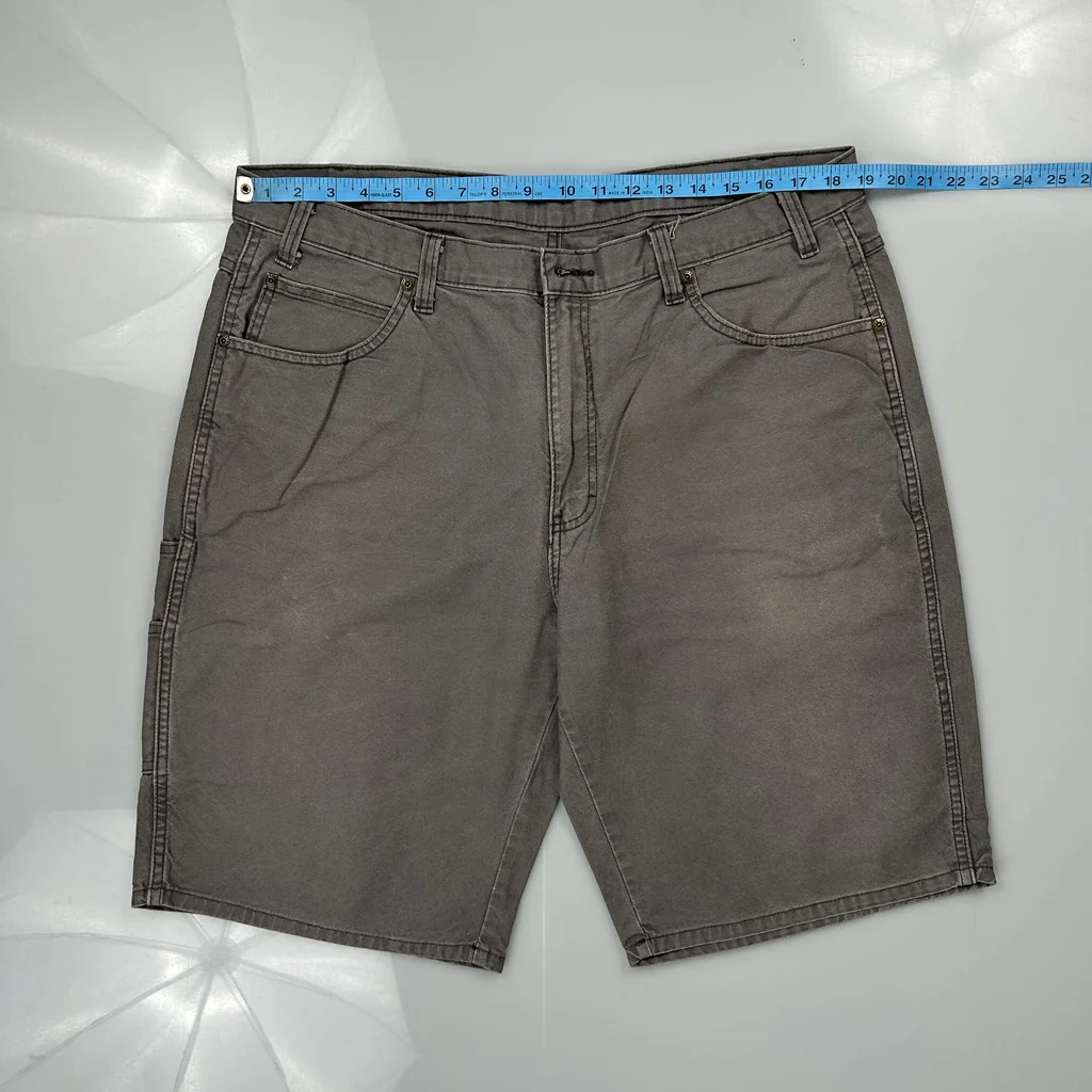 Dickies Carpenter Shorts - 38W 11L Grey Cotton - Image 3
