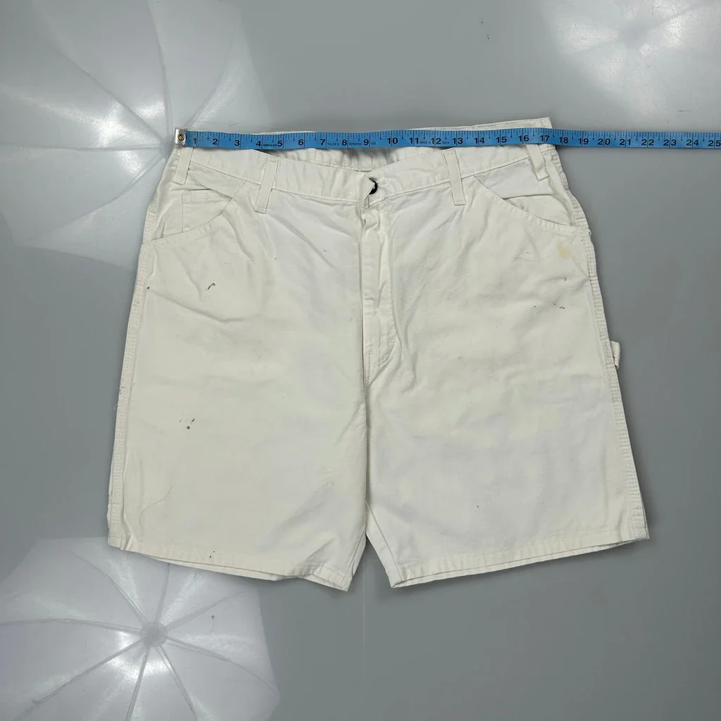 Dickies Carpenter Shorts - 34W 9L White Cotton - Image 3
