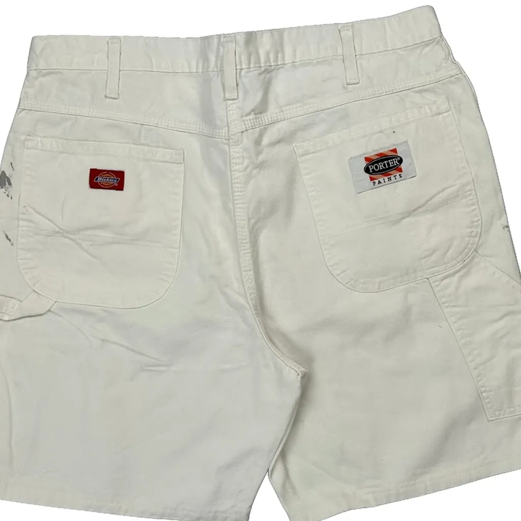 Dickies Carpenter Shorts - 34W 9L White Cotton - Image 6