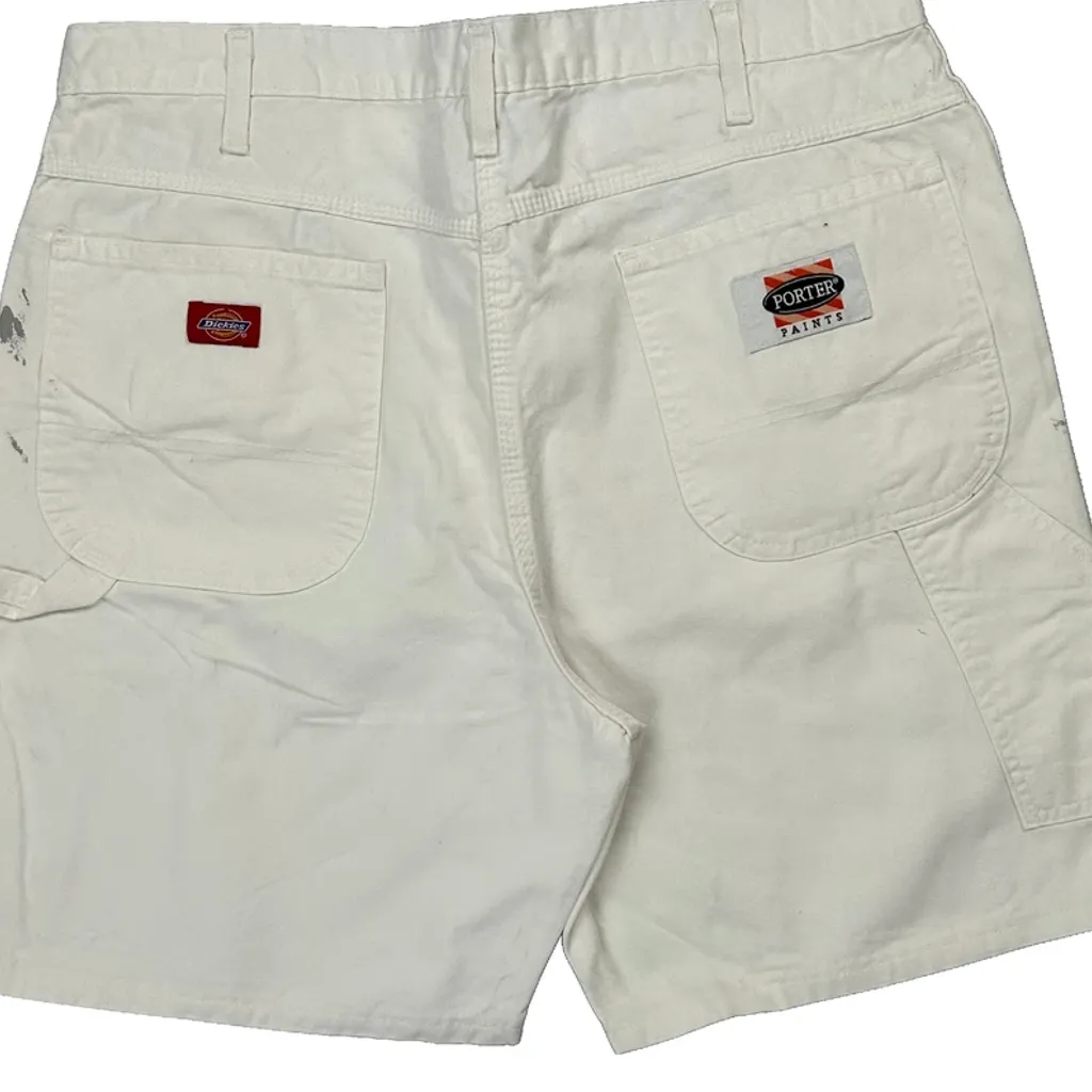 Dickies Carpenter Shorts - 34W 9L White Cotton - Image 7