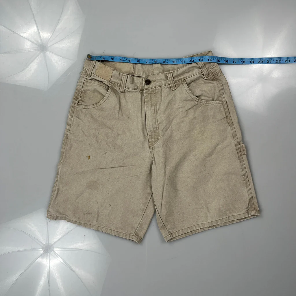 Dickies Carpenter Shorts - 28W UK 10 Beige Cotton - Image 3