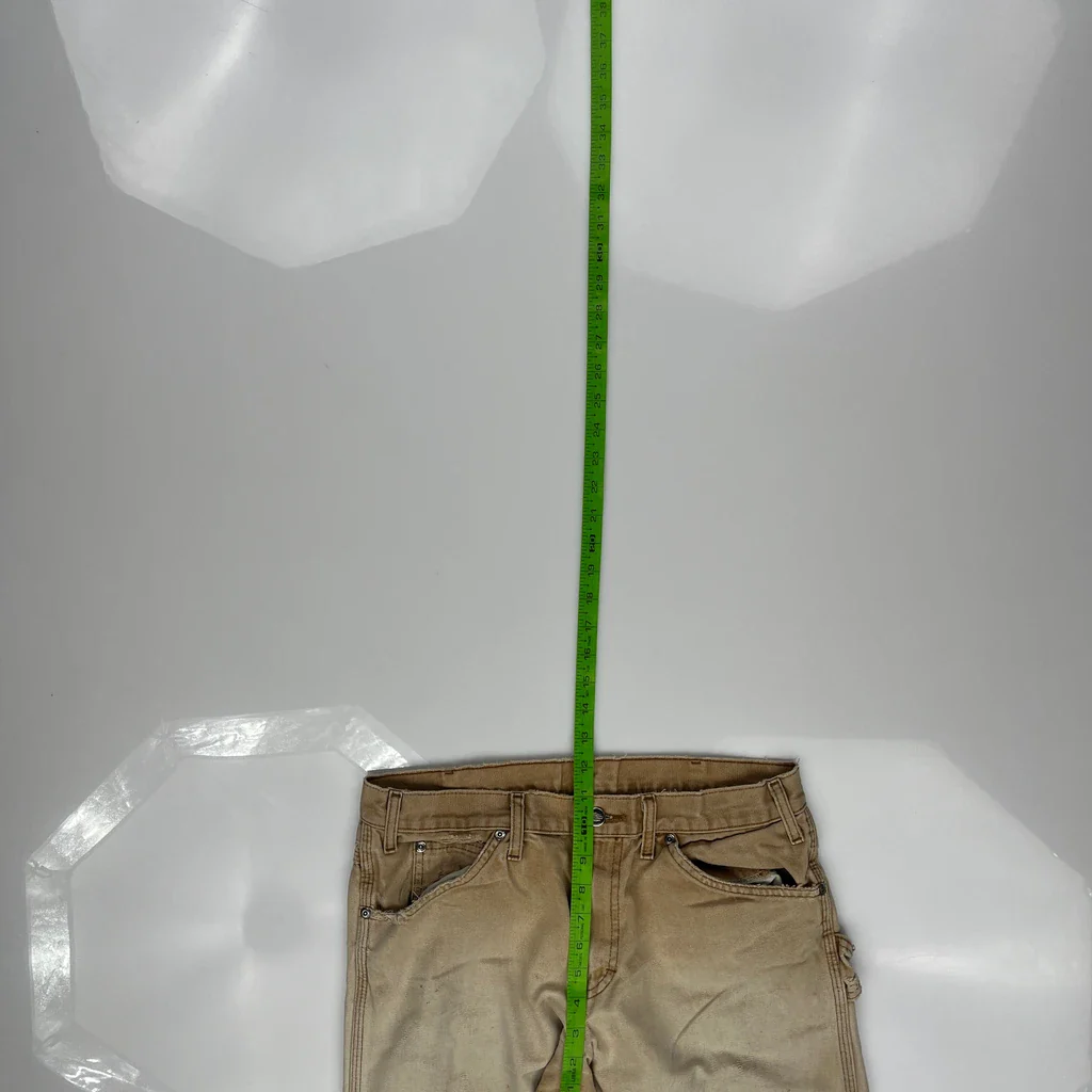 Dickies Carpenter Trousers - 31W 29L Beige Cotton - Image 4