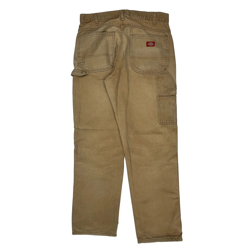 Dickies Carpenter Trousers - 32W 32L Beige Cotton