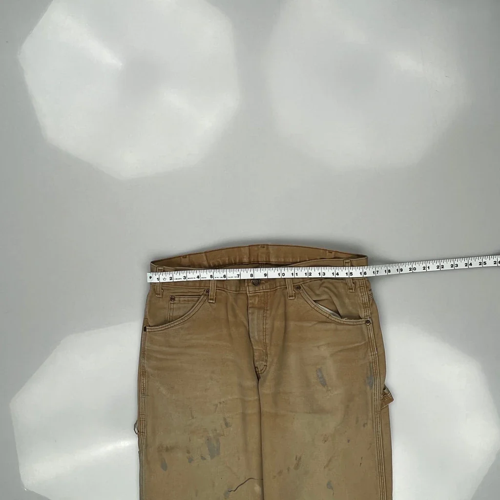 Dickies Carpenter Trousers - 32W 32L Beige Cotton - Image 3
