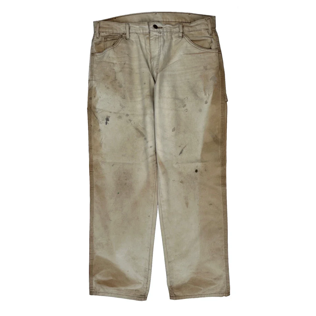 Dickies Carpenter Trousers - 34W 32L Beige Cotton - Image 2