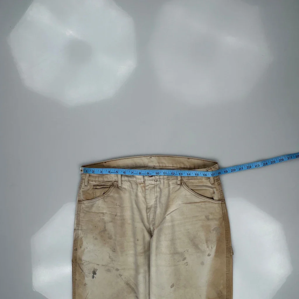 Dickies Carpenter Trousers - 34W 32L Beige Cotton - Image 4