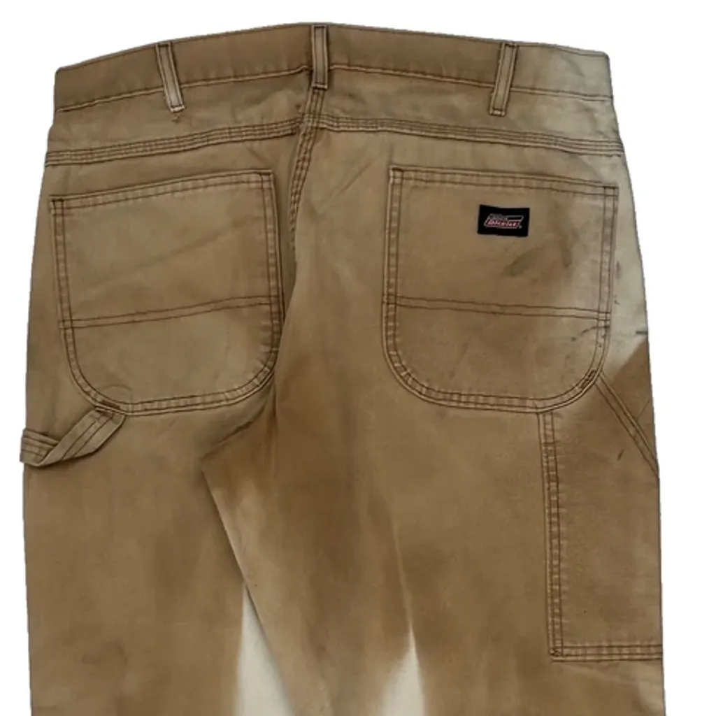Dickies Carpenter Trousers - 34W 32L Beige Cotton - Image 8