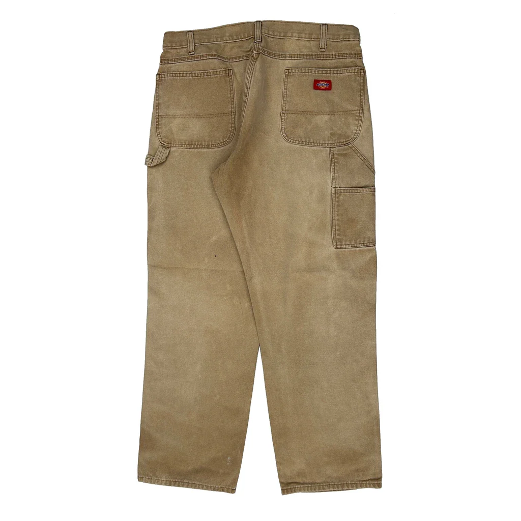 Dickies Carpenter Trousers - 35W 31L Beige Cotton