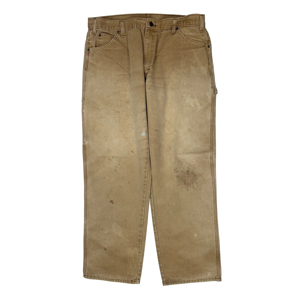 Dickies Carpenter Trousers - 35W 31L Beige Cotton - Image 2