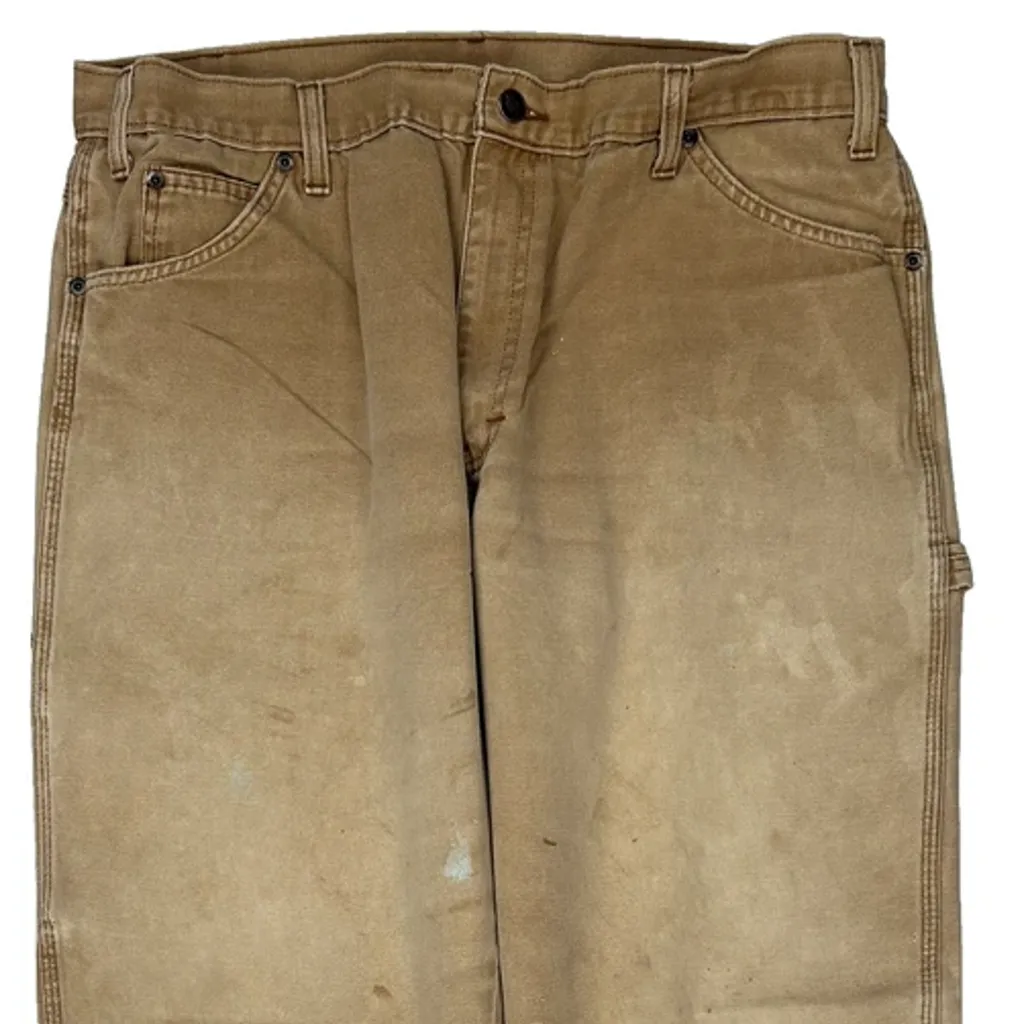 Dickies Carpenter Trousers - 35W 31L Beige Cotton - Image 9