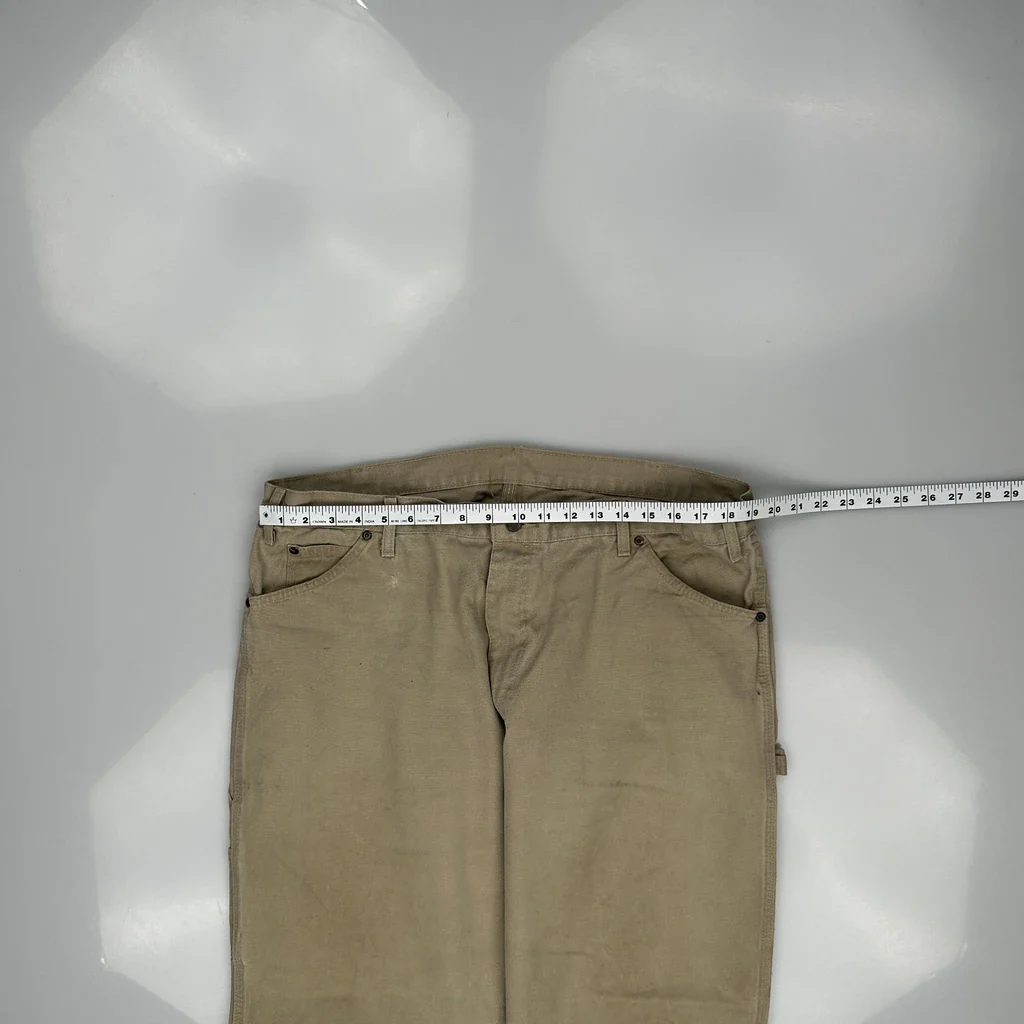 Dickies Carpenter Trousers - 38W 31L Beige Cotton - Image 3