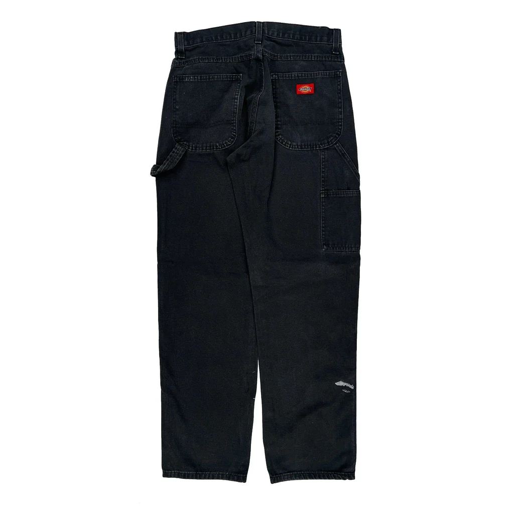 Dickies Carpenter Trousers - 29W 32L Black Cotton
