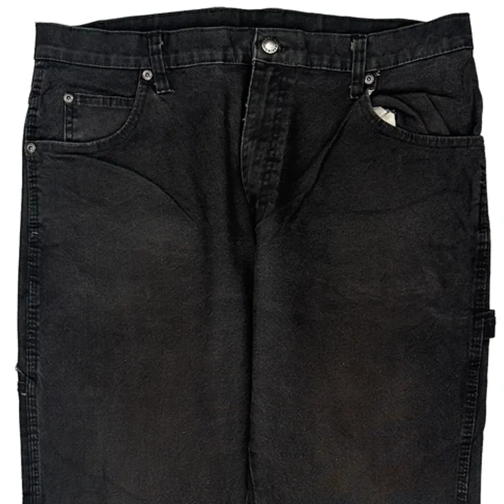 Dickies Double Knee Carpenter Trousers - 36W 29L Black Cotton - Image 9