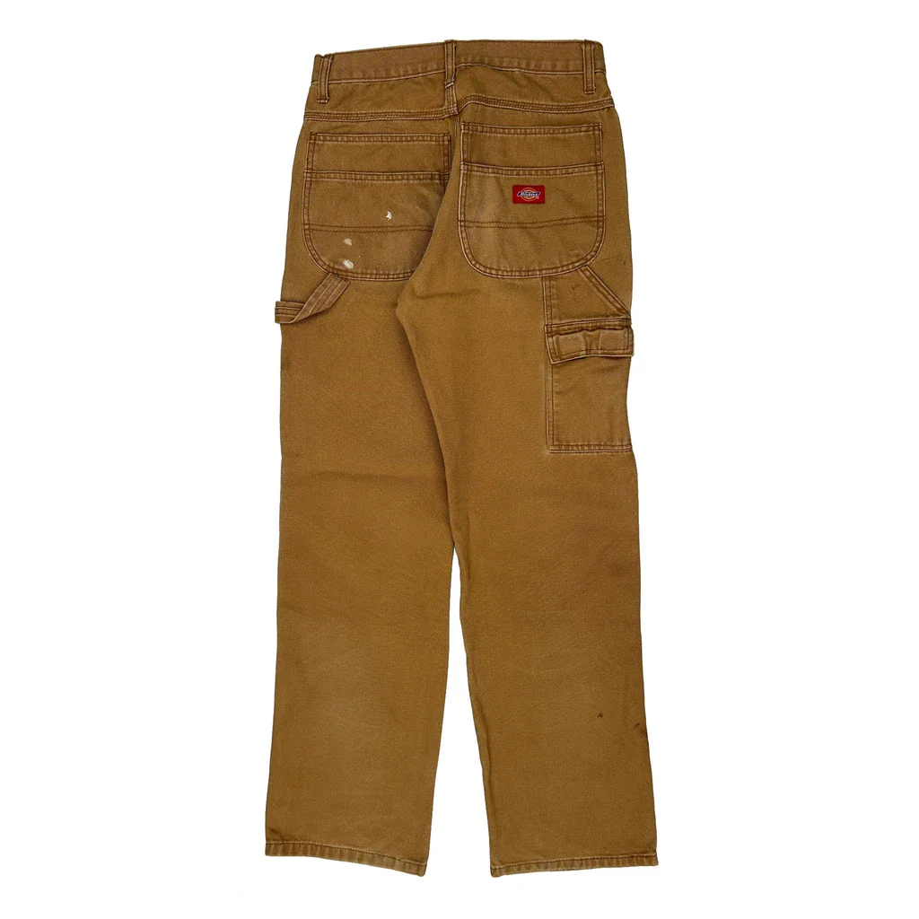 Dickies Double Knee Carpenter Trousers - 29W 30L Brown Cotton