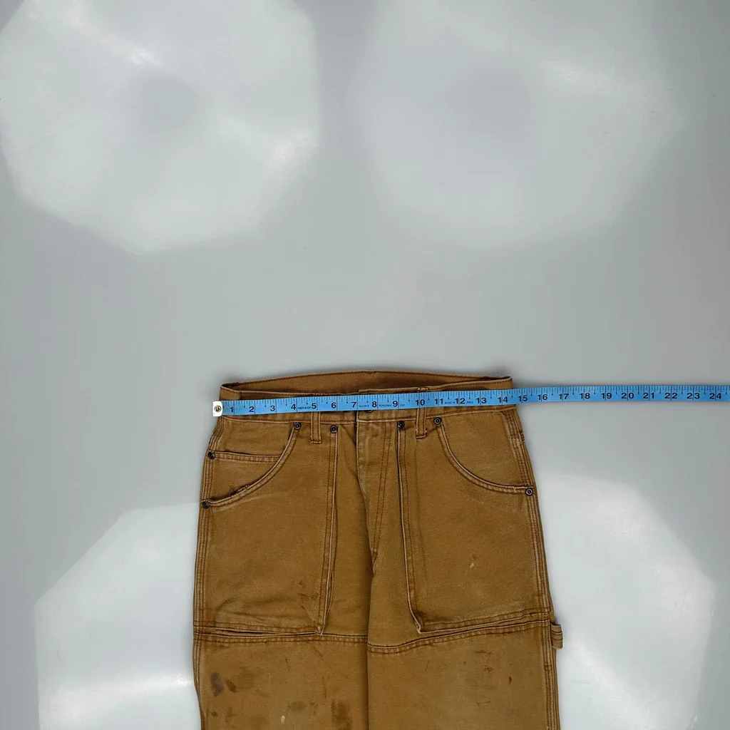 Dickies Double Knee Carpenter Trousers - 29W 30L Brown Cotton - Image 3