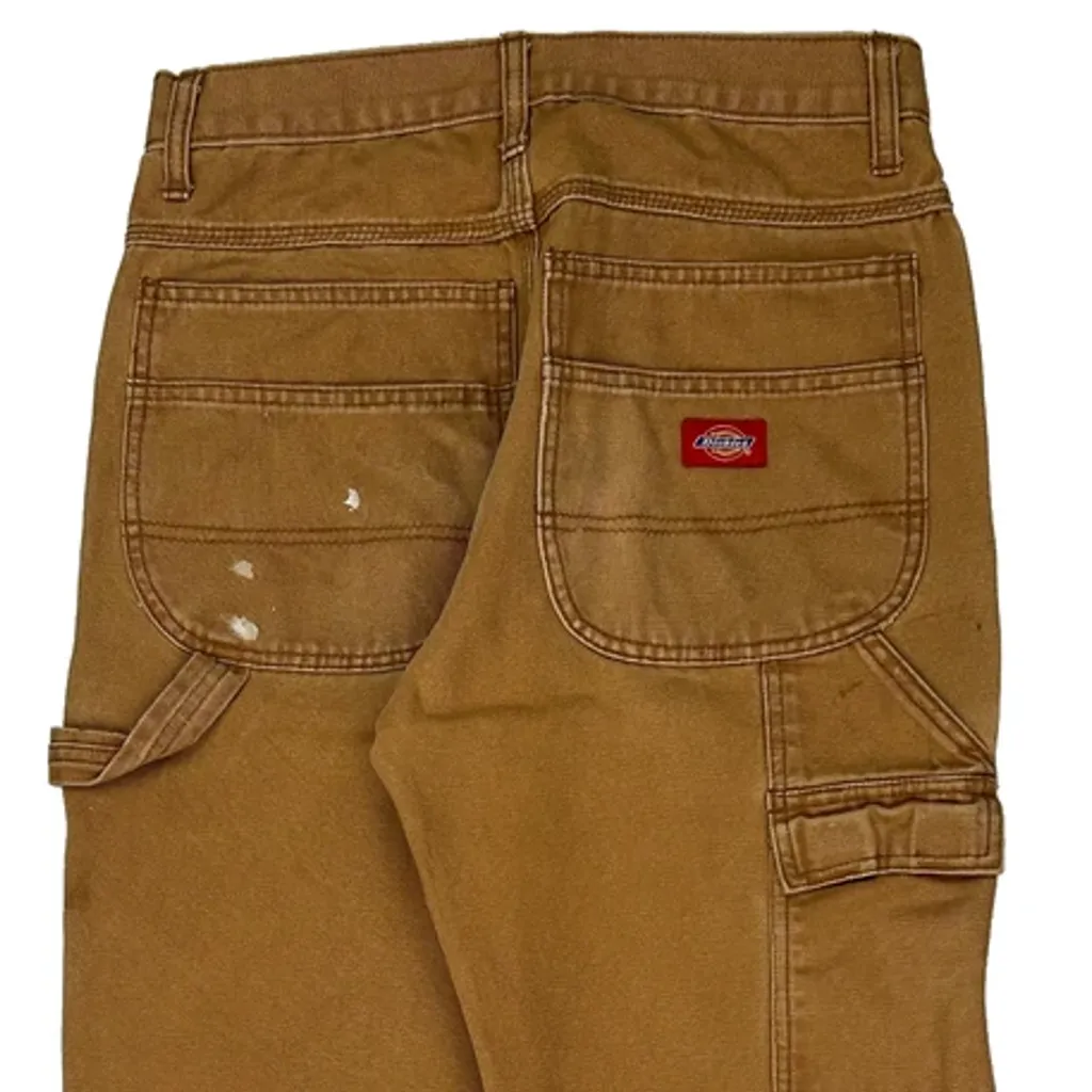 Dickies Double Knee Carpenter Trousers - 29W 30L Brown Cotton - Image 7