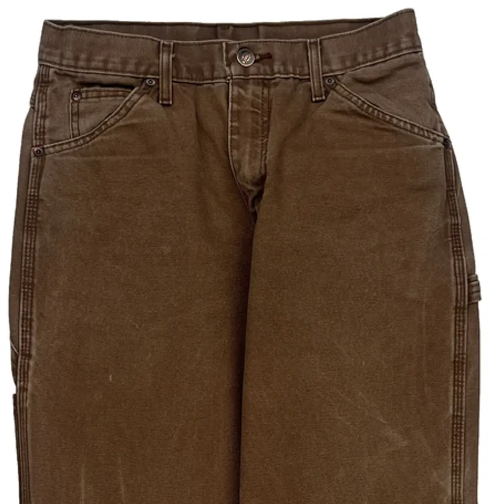 Dickies Double Knee Carpenter Trousers - 29W 30L Brown Cotton - Image 10
