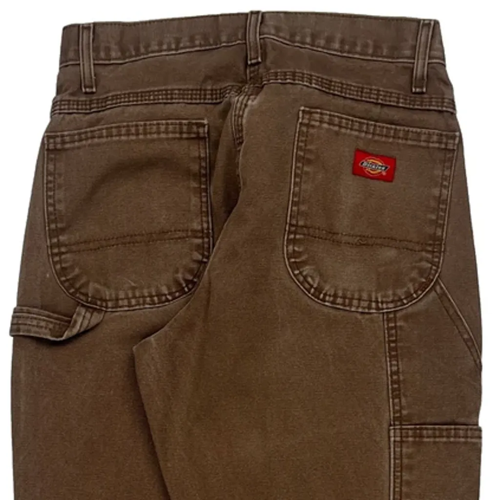 Dickies Double Knee Carpenter Trousers - 29W 30L Brown Cotton - Image 7