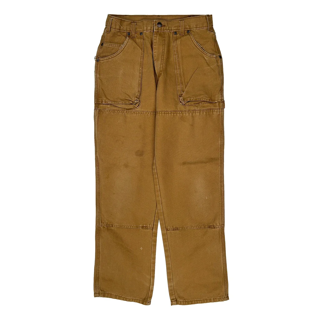 Dickies Double Knee Carpenter Trousers - 30W 30L Brown Cotton - Image 2