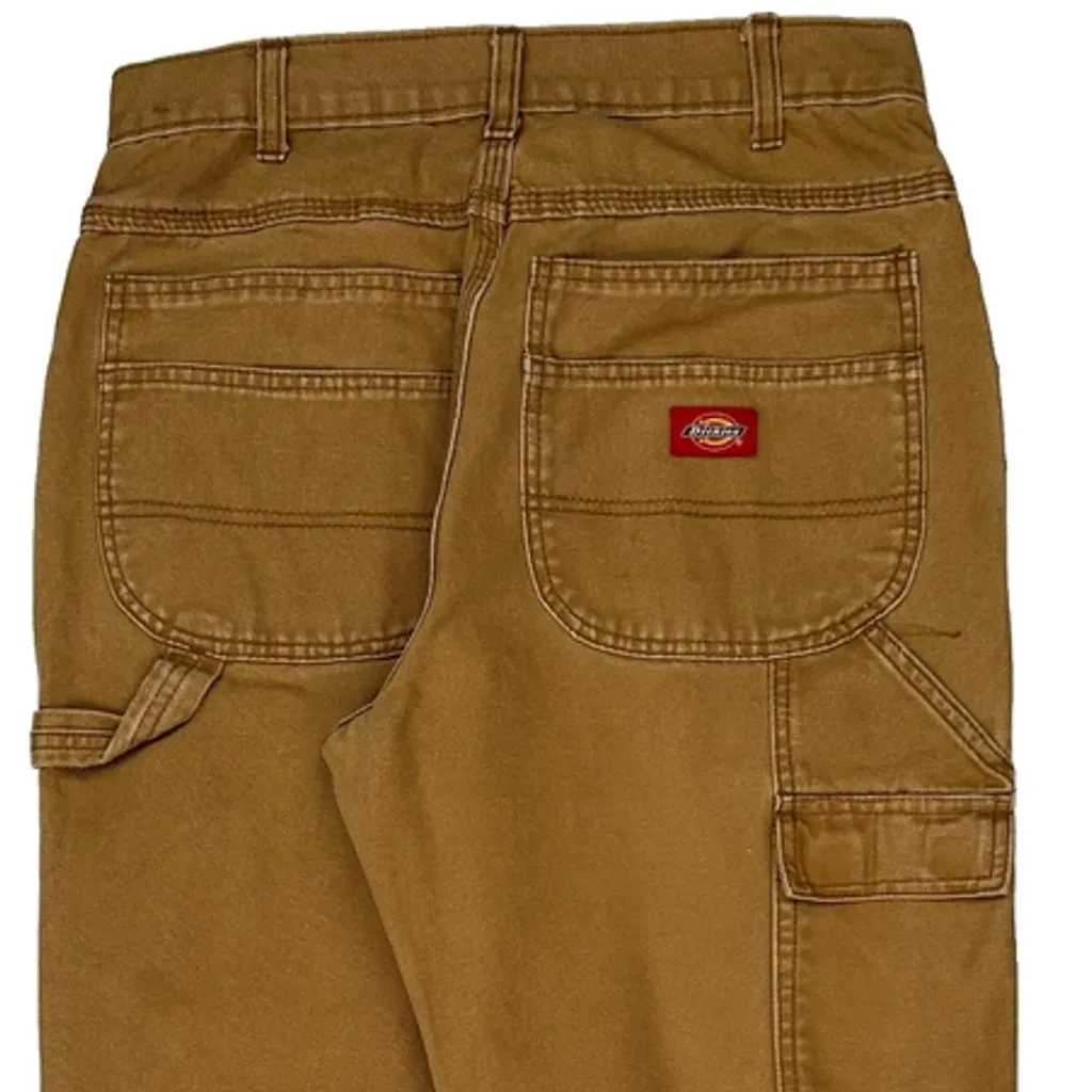 Dickies Double Knee Carpenter Trousers - 30W 30L Brown Cotton - Image 7