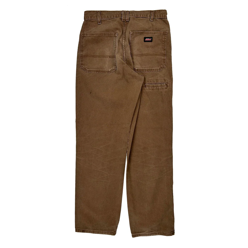 Dickies Carpenter Trousers - 30W 32L Brown Cotton