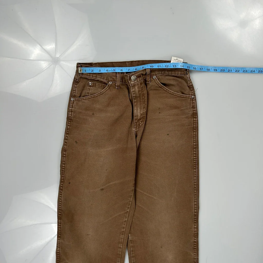 Dickies Carpenter Trousers - 30W 32L Brown Cotton - Image 3