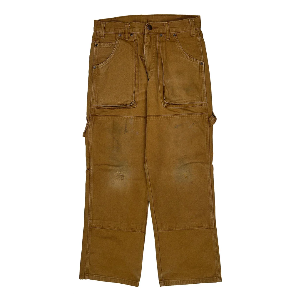 Dickies Double Knee Carpenter Trousers - 31W 28L Brown Cotton - Image 2