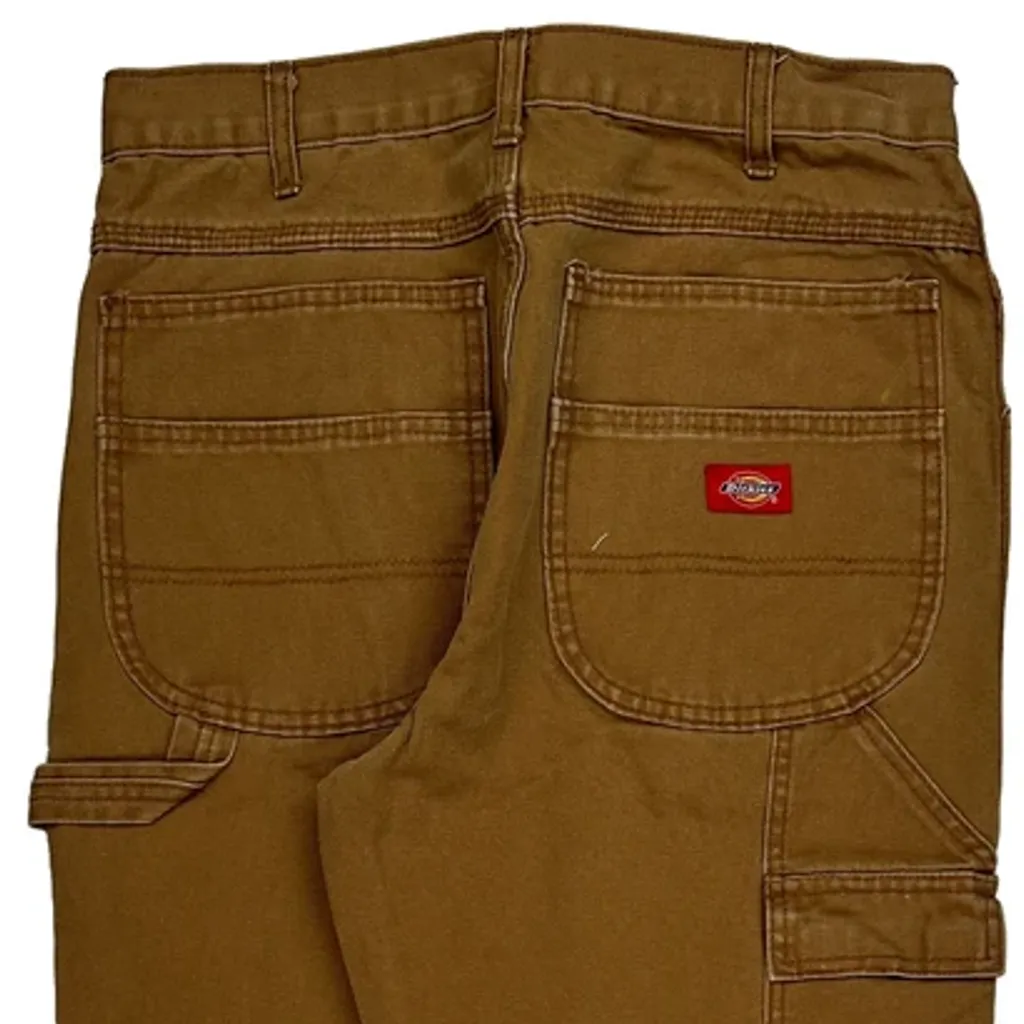 Dickies Double Knee Carpenter Trousers - 31W 31L Brown Cotton - Image 7
