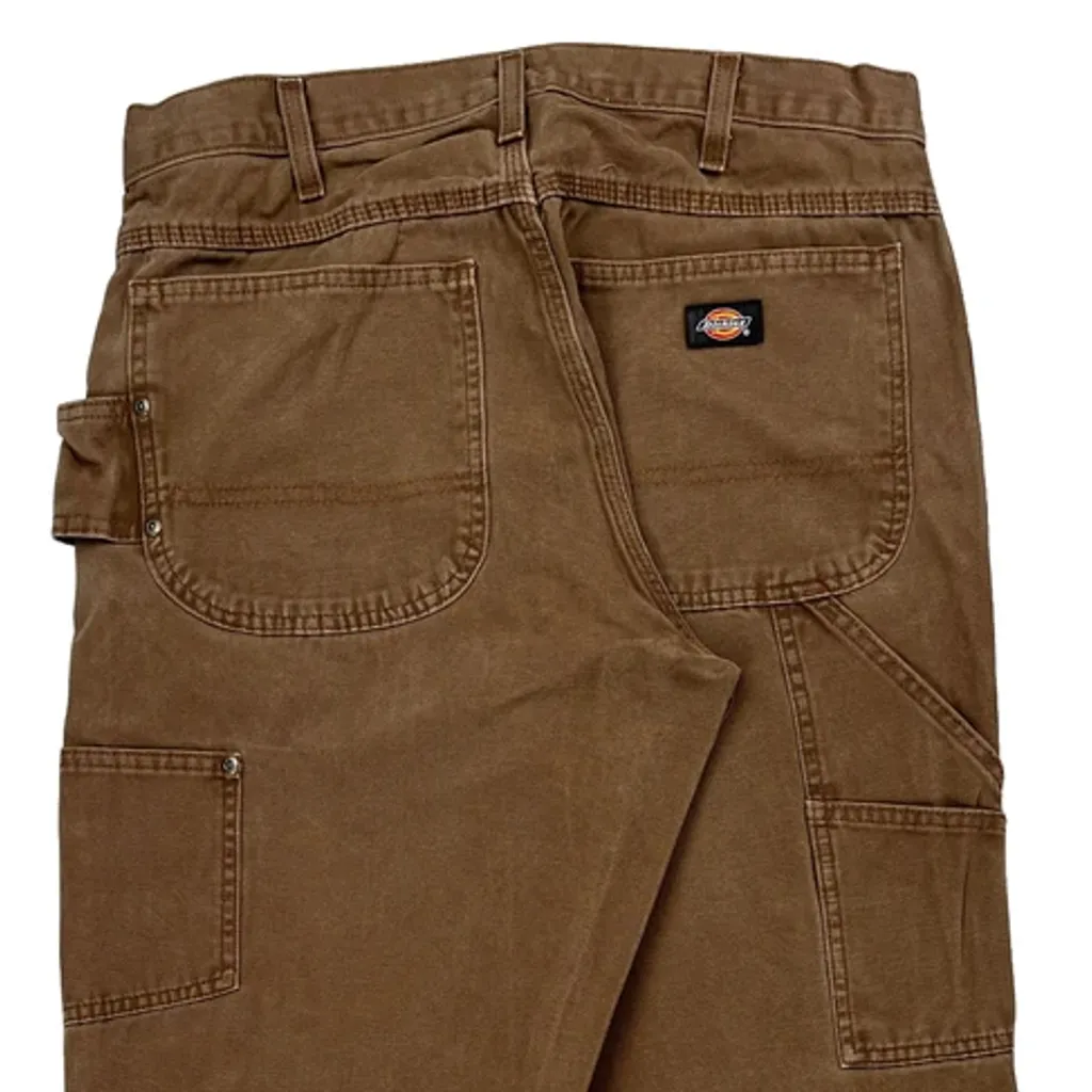 Dickies Carpenter Trousers - 32W 32L Brown Cotton - Image 7