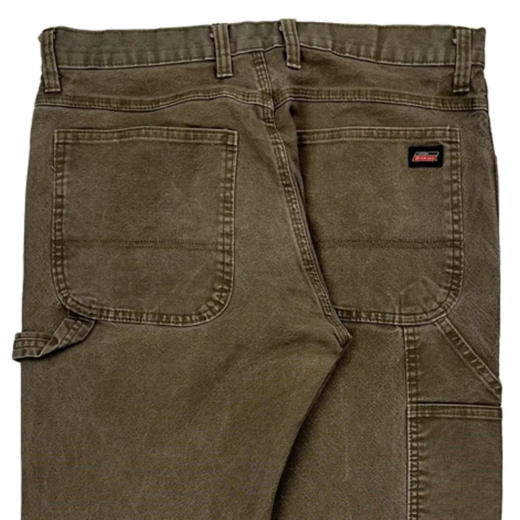 Dickies Carpenter Trousers - 32W 29L Brown Cotton - Image 7