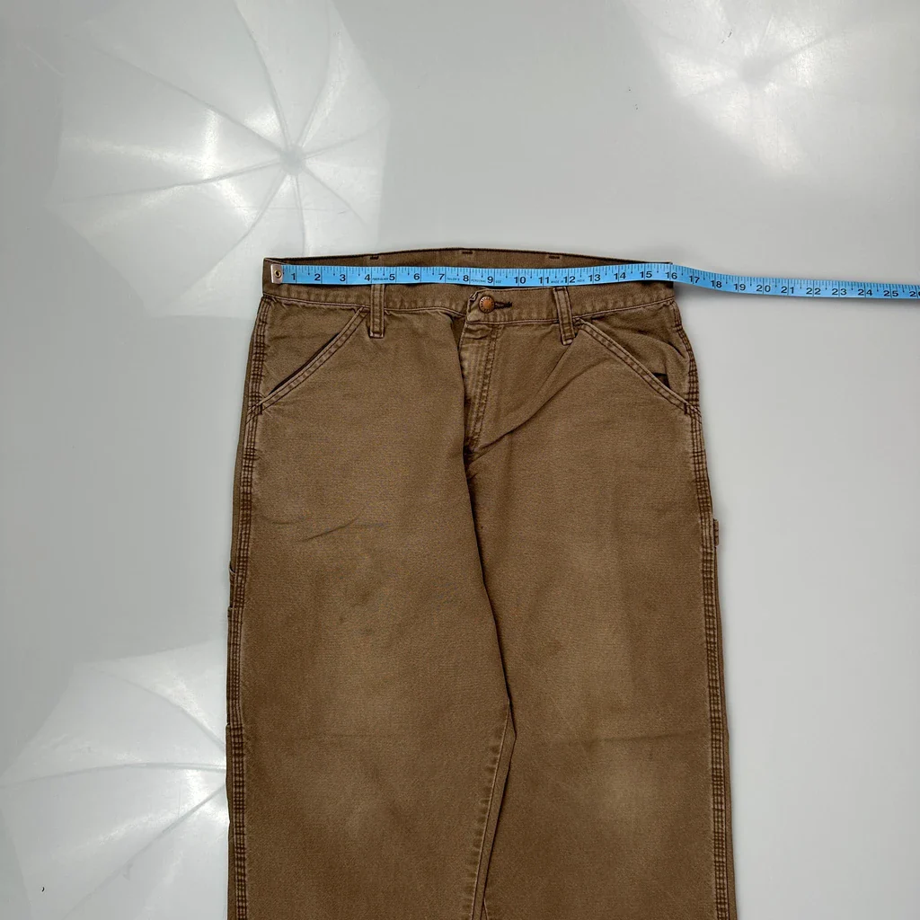 Dickies Carpenter Trousers - 32W 29L Brown Cotton - Image 3