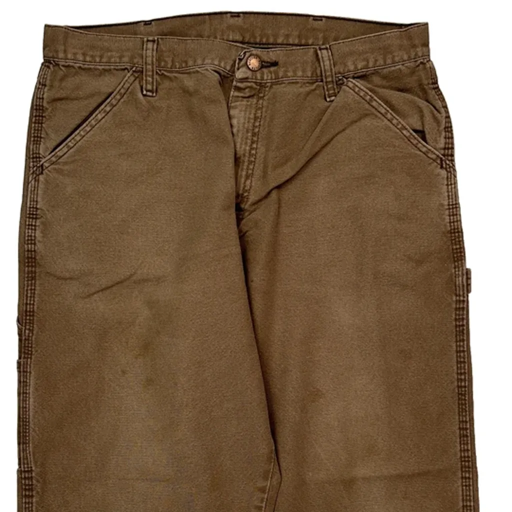 Dickies Carpenter Trousers - 32W 29L Brown Cotton - Image 9