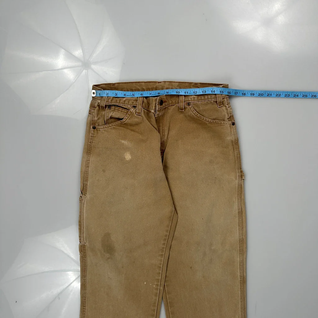 Dickies Carpenter Trousers - 32W 29L Brown Cotton - Image 4