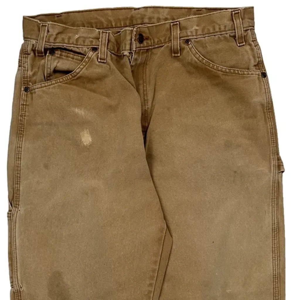 Dickies Carpenter Trousers - 32W 29L Brown Cotton - Image 9